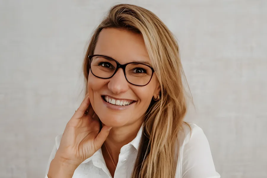 Anouk van Dongen aan haar bureau